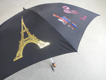 メタリックパウダープリントで傘にプリント